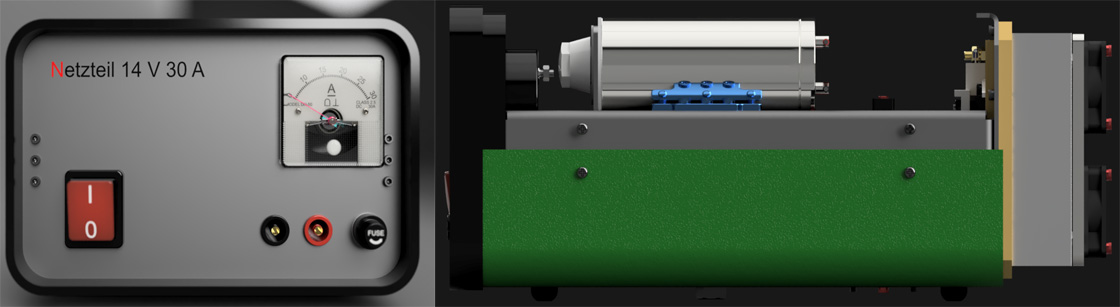 Netzteil Front + Seite